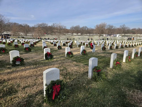 Gravestones with wreaths